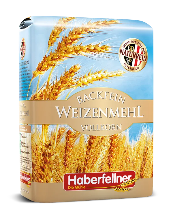 Packung Backfein Weizenmehl Vollkorn